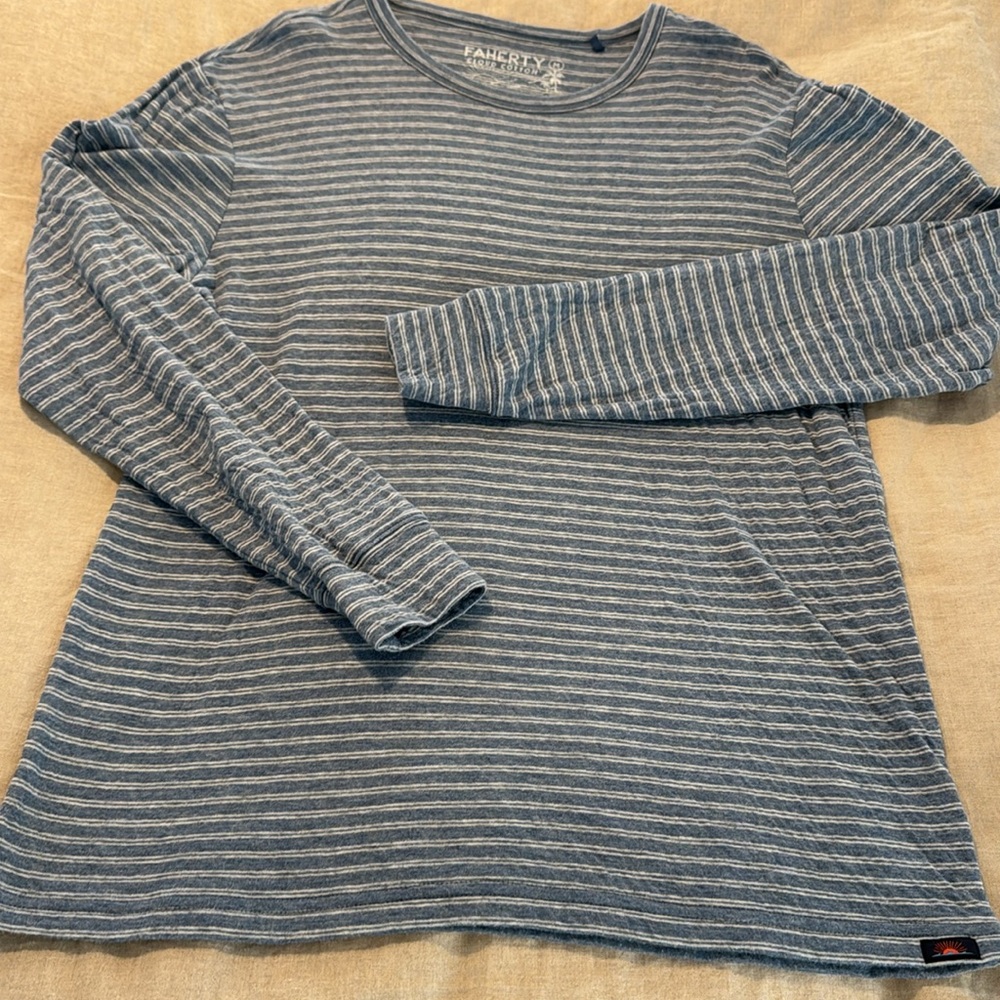 🌅Faherty cloud cotton Striped Long Sleeve Shirt